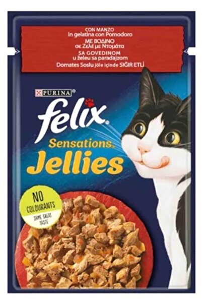 FELIX Sensations Pouch Jöle Içinde Sığır Etli Ve Domatesli Yetişkin Kedi Yaş ...