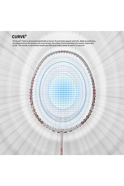 Hundred Viper 900 Carbon Fiber Badminton Racket | White/red | 79g | 32lbs Tension