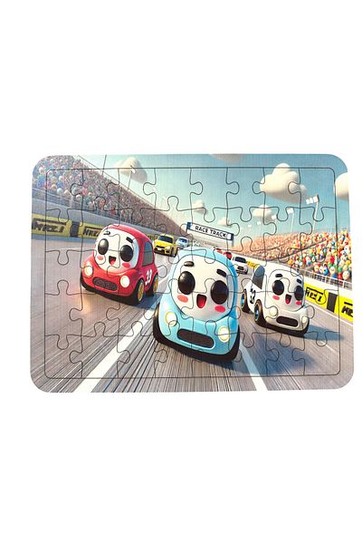 Uçandaire Fun Puzzle on the Track 40 Pieces Wooden Puzzle 31X21Cm