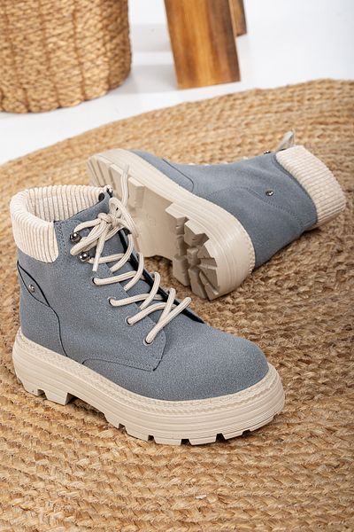Mc vay Shoes Cess Gray Cat Lace Detailed Women's Boots