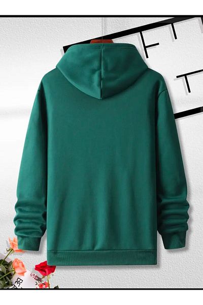 Medinenur Lock Printed Hooded Pocket Sweatshirt