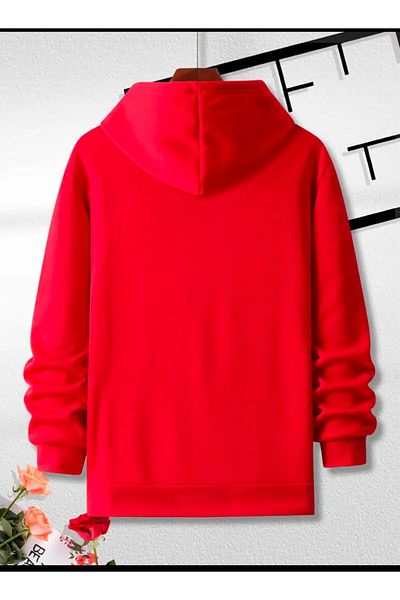 Medinenur Lock Printed Hooded Pocket Sweatshirt