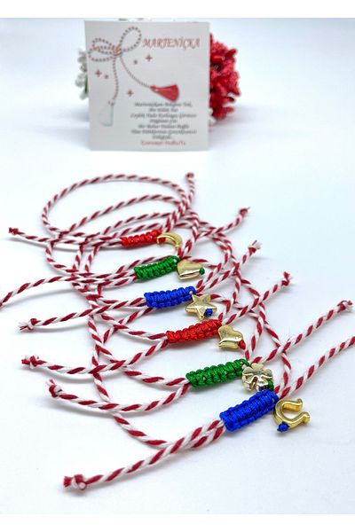 Concept HuBuTU 6 Pieces of Christmas Card Gelatin Martenicha March Yarn Wish Bracelet