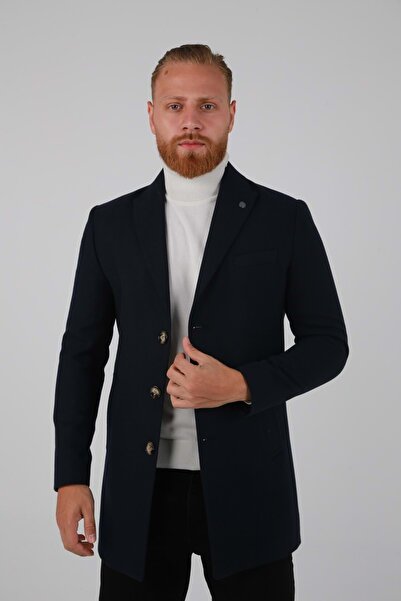 Brango ERKEK KRUVAZE YAKA KAŞE MONT KABAN Lacivert