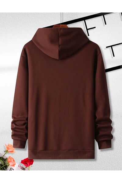 Medinenur Lock Printed Hooded Pocket Sweatshirt