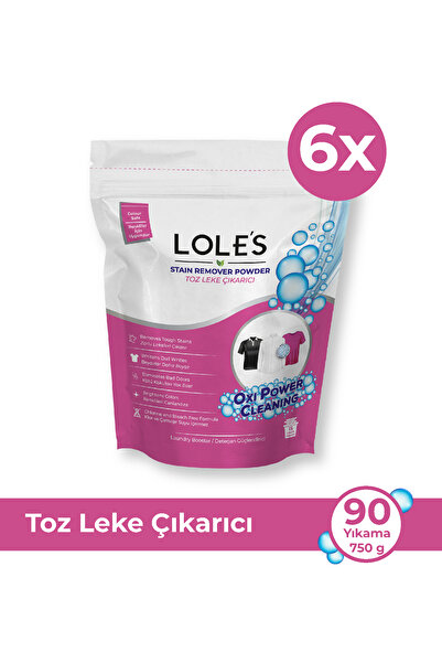 Lole's Toz Leke Çıkarıcı, Çamaşırlar Için, 6 X 750g, Bebek Için Güvenli, Klor Ve Çamaşır Suyu Içermez