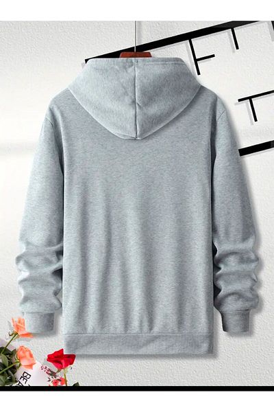 Medinenur Lock Printed Hooded Pocket Sweatshirt