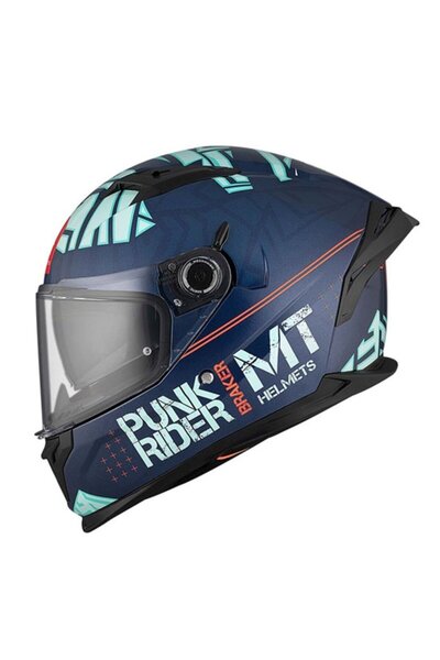 Genel Markalar Braker Punk Rider C7 Motosiklet Kaskı Parlak Mavi Siyah