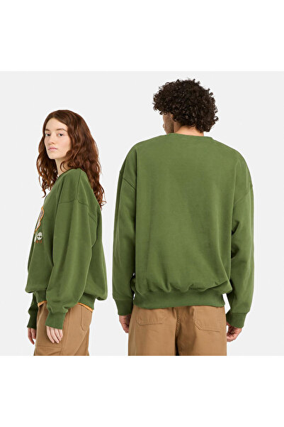 Timberland Ανδρικό μαύρο φούτερ με κουκούλα New Box Fit Badge Crew Neck