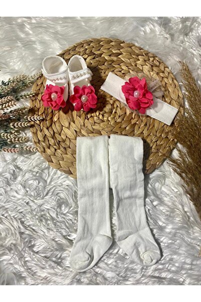 Petite Ponpon Baby Baby Girl 0-6 Months 10cm Gift Booties Set with Luxury Vel...