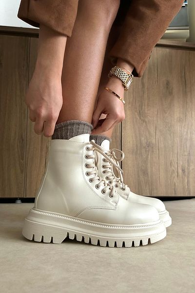 Mupa Shoes Μπεζ Γυναικείες Μπότες