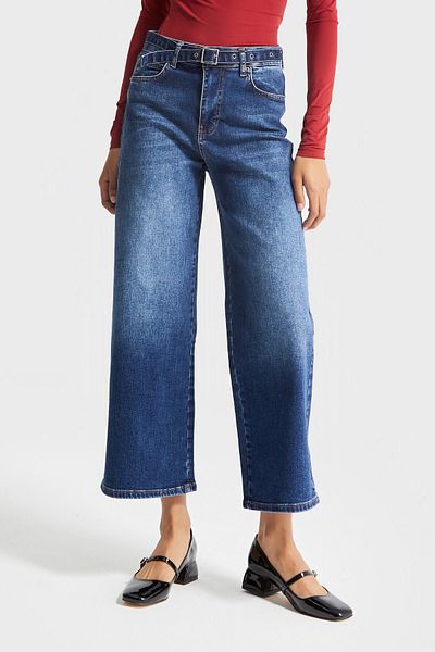 its basic Denim din lycra de culoare albastră pentru femei 17w45