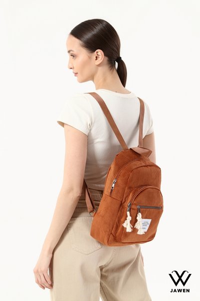JAWEN Women's Corduroy Multi-Pocket Comfort Model School Sports Travel Casual Daypack for Business