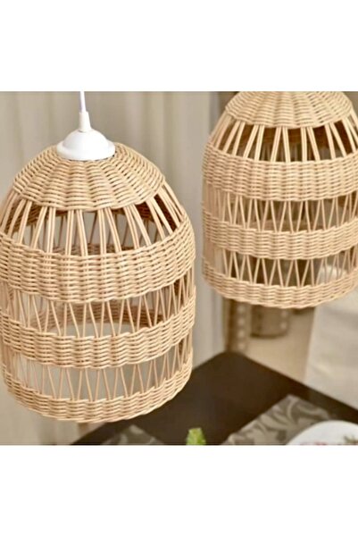 afralya home Bambu, Rattan, Hasır Avize, Trend Modern Natural Avize 30x40 (adet Fiyatı)