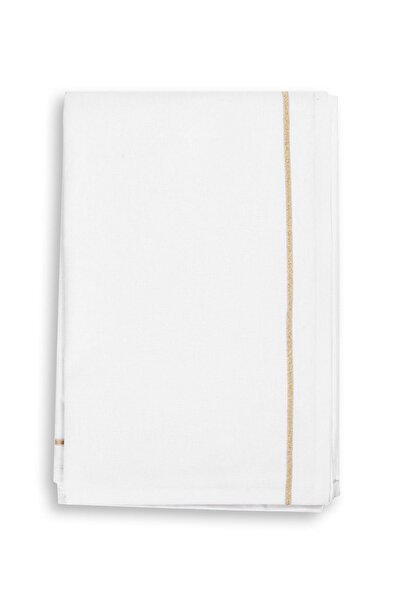 Villager&Son E home Dokuma 150 200 Masa Örtüsü Myh Yeni Beyaz Sarı Simli