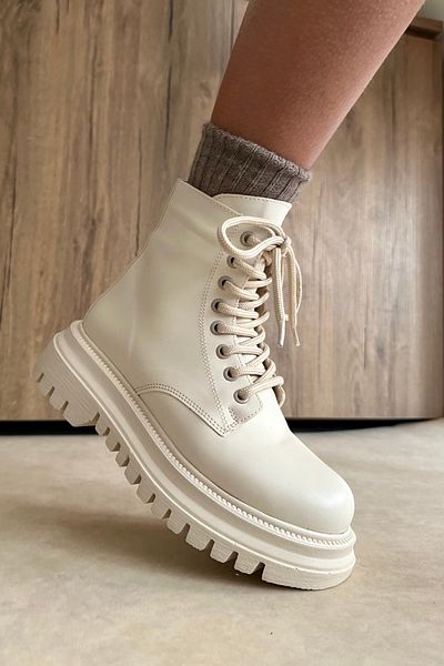 Mupa Shoes Μπεζ Γυναικείες Μπότες