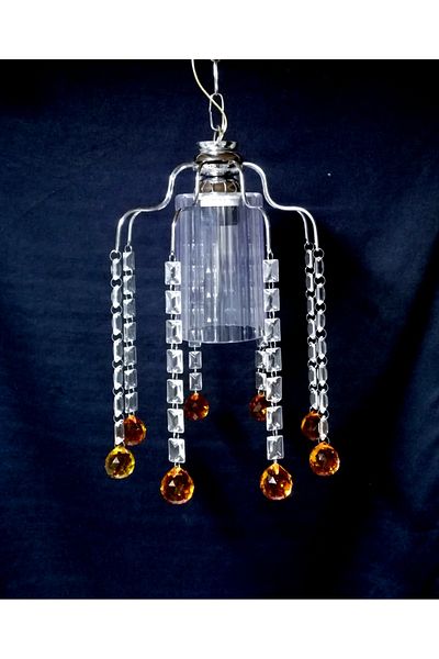 TEKAY AYDINLATMA Stone Chandelier Honey Color Ballstone Chandelier