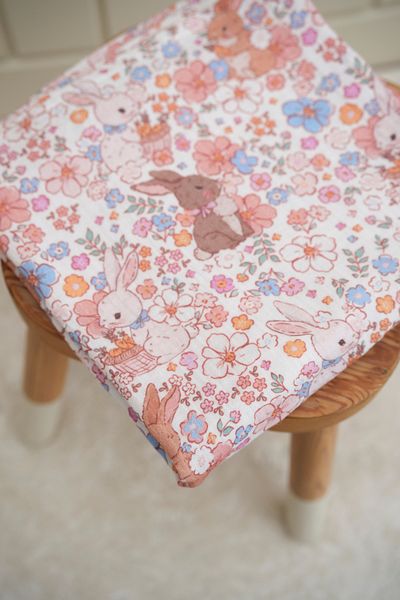 Tuğba Kuğu Bunny Floral Printed Muslin Fabric