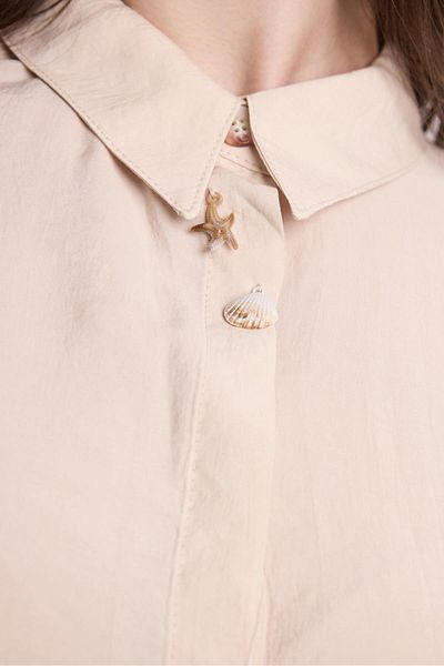 Zühre Shirt Collar Pebble Stone Tunic - T-1459