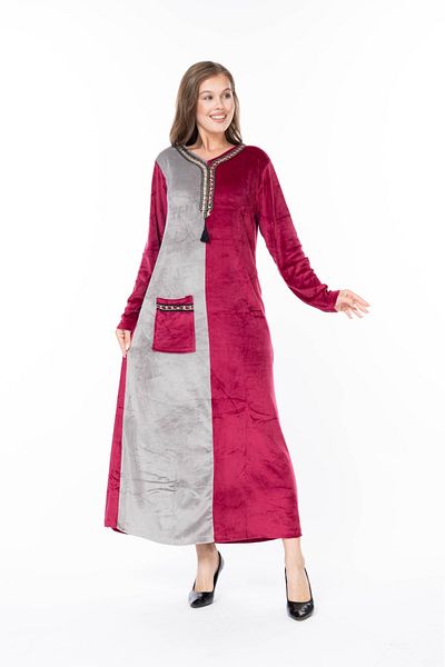 mervemoda ROCHIE DE CATIF DE DAMĂ MÂNECĂ LUNGĂ