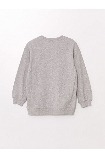 LC Waikiki Lcwk Crew Neck Stitch Printed Girl's Thick Sweatshirt