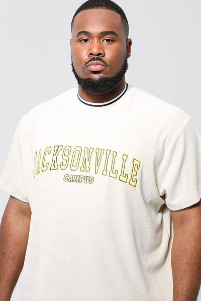 NEWLAKER Μπλουζάκι JACKSONVILE Unisex Oversize με βελούδινο κέντημα