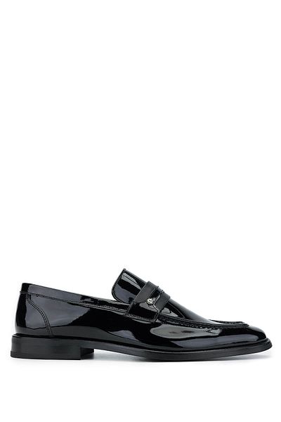 Tamer Tanca Men's Genuine Leather Black Patent Leather Loafers