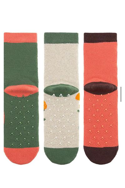 Emilakids 3-Piece Fox Anti-Slip Sole Towel Children's Socks