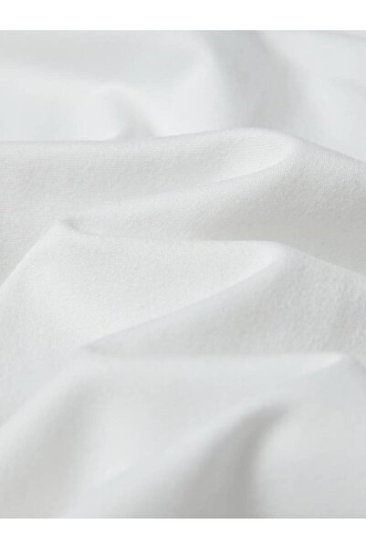 MADAM SHİLA White Body Slim Fit Slim Fit Soft Touch Interlock Combed Cotton Big Size Blouse