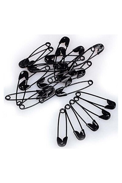 Kezban Tekstil إبرة شوكة صغيرة سوداء - علبة واحدة مع 50 قطعة أمان مقاس 2 سم