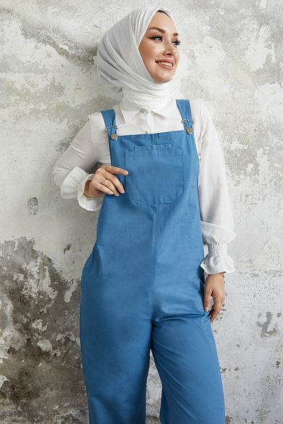 InStyle Salopet cu curele Lindy - Albastru