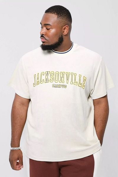 NEWLAKER Μπλουζάκι JACKSONVILE Unisex Oversize με βελούδινο κέντημα