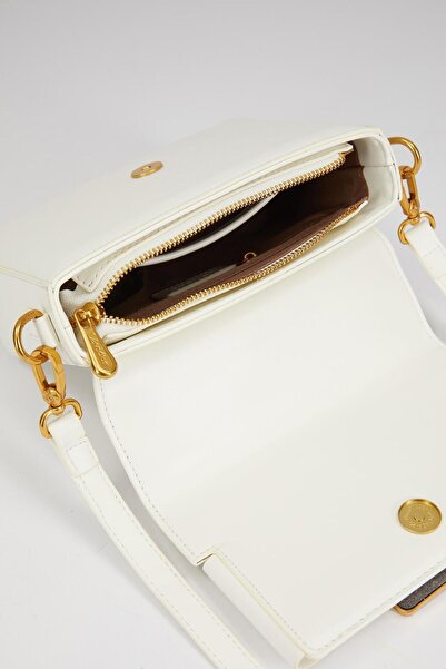 Levidor Zincir İşlemeli El Çantası 930245 Beyaz