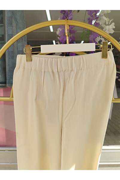 EFRAZE süsü krem rengi triko pantolon
