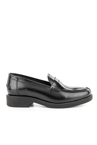 Hush Puppies Μαύρο δερμάτινο γυναικείο loafer - 725023 -430