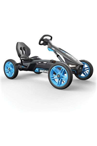 BERG Go-Kart ERG Rally APX Blue Pedal, 4-12 ani – far cu LED, scaun reglabil și frână de parcare