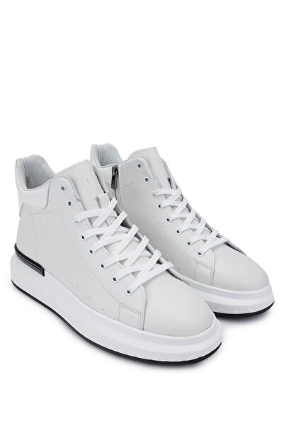 Tamer Tanca Men's Genuine Leather White Boots Shoes