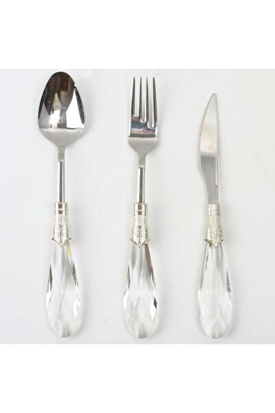 ÇAMLICA HOME 18 Parça Yemek Çatal Kaşık Bıçak Seti Gümüş