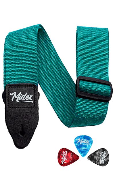 Midex ASM-26TR Κιθάρα ιμάντα ώμου Τυρκουάζ Χρώμα 89-155cm (Δώρο Plectrums)