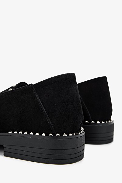 Valmenti Жіночі мокасини з натуральної шкіри чорні замшеві туфлі