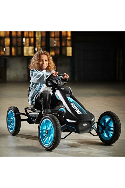 BERG Erg Rally Apx Blue Pedal Go-Kart, Ages 4-12 – Led Headlight, Adjustable Seat & Parking Brake