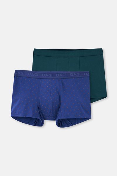 Dagi Tile-Navy Blue 4210 2-Pece Micro Modal Boxers με σχέδια