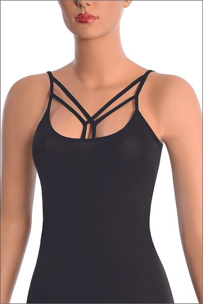 NİSYVE Black and White 2-Pack Lycra Cross Strap Women's Tank Top