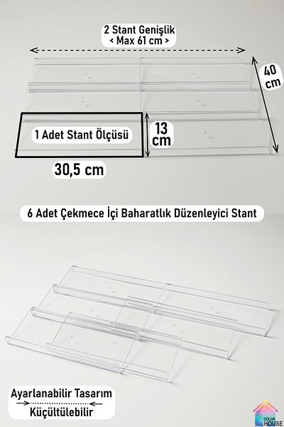 color house 6 Pieces Spice Rack Organizer - Συρταριέρα 30,5*13cm Z305