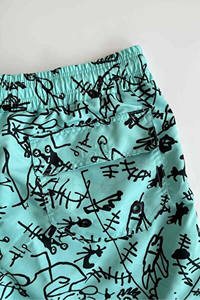 AYYILDIZ 845 Ανδρικό μαγιό με πράσινο σχέδιο