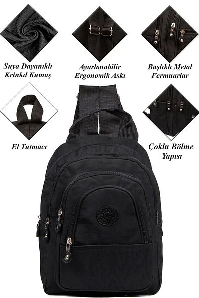 AVCA Rucsac de damă Rucsac crinkle zilnic cu mai multe compartimente