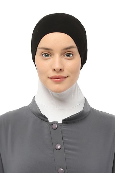 Altobeh Ready Practical Snap-on Elastic Hijab Bonnet Μαύρο