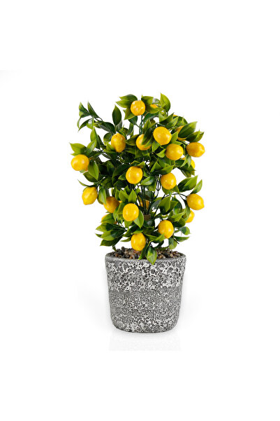 Çiçekmisin Porselen Saksıda Yapay Limon Ağacı