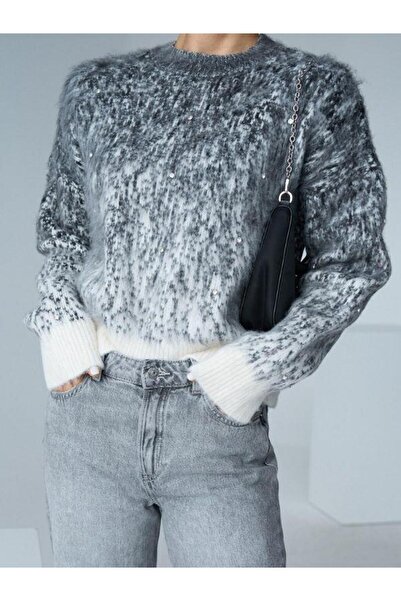 Zekids Women's Two Color Thick Stone Sweater