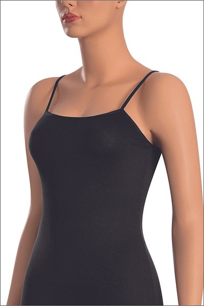 NİSYVE Black and White 2-Pack Square Plain Neck Cotton Lycra Women's Tank Top